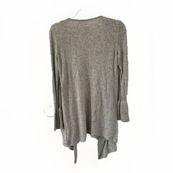 Anthropologie Moth Small Wool Cashmere Speckled Gray Cardigan Duster Bell Sleeve - Picture 5 of 6